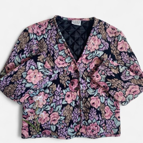 Vintage quilted floral jacket - Picture 1 of 8